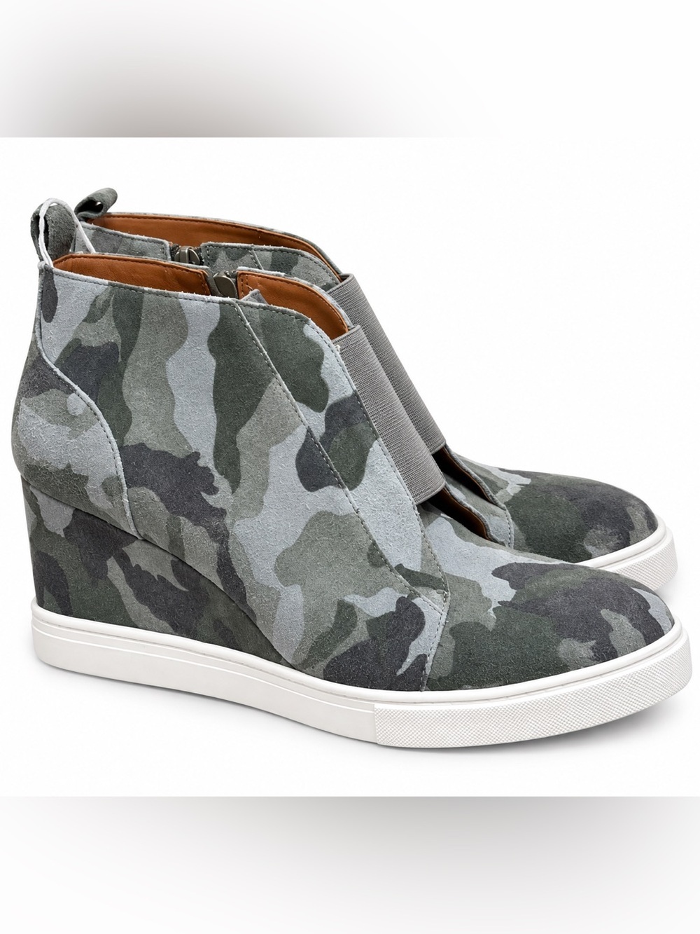 Paolo Gray/Green Hidden Wedge Camo Boots. Size-8.5M. Urban Streetwear